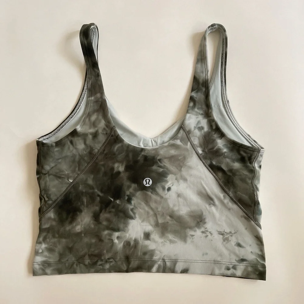 Lululemon Original Align Tank in Diamond Dye Light Sage Army Green Dark Olive
